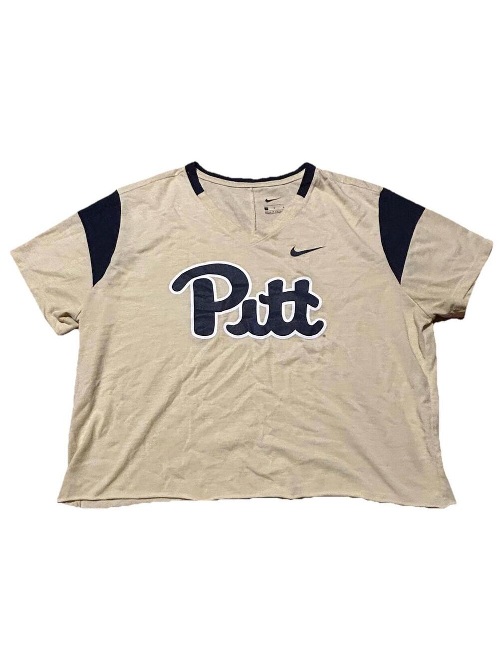 Nike Pitt Panthers Crop Top Women’s Large Yellow Black Short Sleeve NCAA